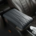 Car Center Console Cover Nappa Leather Memory Foam Armrest Box Seat Box Cushion Protector Pad Comfortable Height Increase Universal for Car Truck SUV (Strip,Gray)