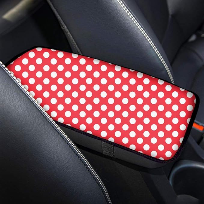 Car Center Console Armrest Cover Pad Polka Dot Soft Comfort Vehicle Arm Rest Lid Protectors Cars Interior Accessories
