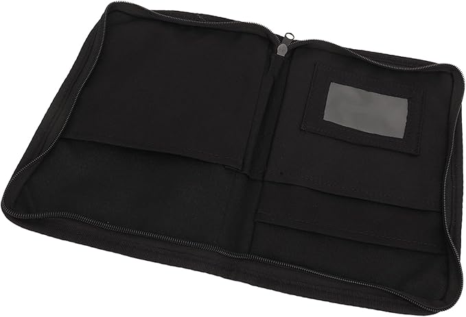 AYNEFY Car Glove Box Organizer 600D Oxford Cloth Car Document Holder with 6 Pockets Zippered Compartment for Vehicle Manuals Registration Cards & Papers Black