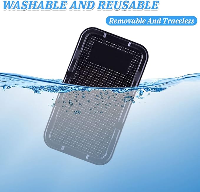 ZC GEL Anti Slip Gel Pad Phone Holder for Car, Removable and Reusable Anti Slip Dashboard Pad with Heat Resistant and Damage Free Sticky Gel Pads for Sunglasses, Keys, Coins and More (7.3" x 4.2")