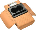 Car Armrest Cushion for Toyota Crown Majesta VI 2009-2015 2016 2017 2018, Car Center Console Cover Armrest Pad with Cup Holder and Tissue Box, Car Accessories,Orange