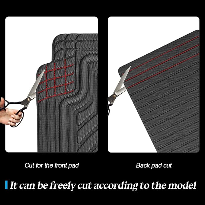 Mandark Car Floor Mats Full Set, 5PCS Deep Dish All Weather Waterproof Heavy Duty Vehicle Pad, Automotive Interior Protection Flooring Liner Accessories, Universal for SUV Sedan Truck (Black)