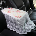Universal Car Center Console Cushion Pad,Tassel Lace Car Center Console Cover Auto Armrest Seat Box Cover Protector for Most Vehicle SUV Truck Car (2)
