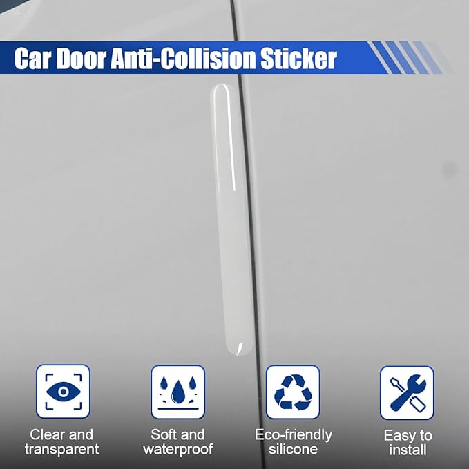 8PCS Transparent Car Door Edge Protector, Waterproof Car Door Handle Paint Guard Sticker, Self-Adhesive Auto Body Exterior Anti-Scratch Protection Trim for Cars, SUVs, Trucks (DoorEdge)