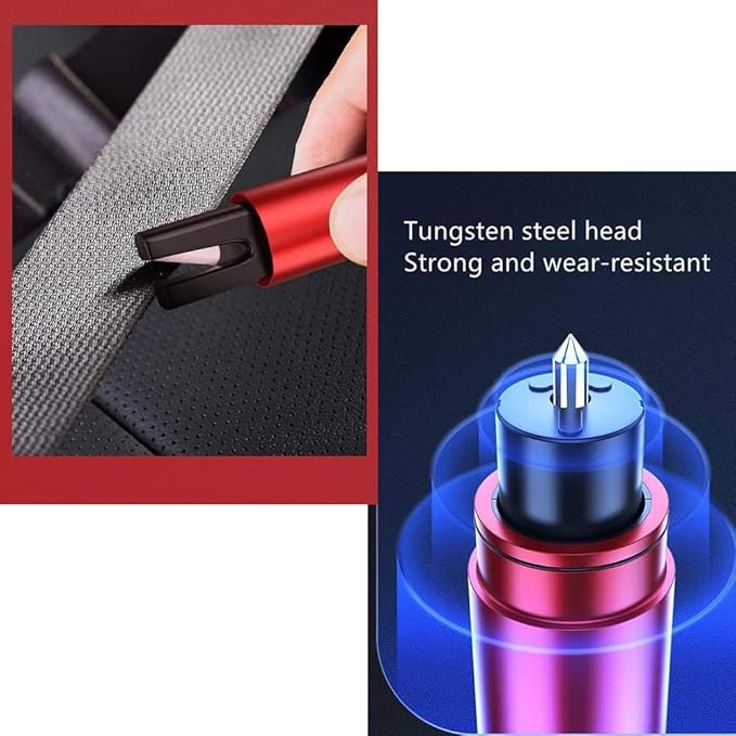 HHXS 2 Pack Car Safety Hammer Emergency Escape Tool One Second Window Breaker Seatbelt Cutter Car Glass Breaker Life-Saving Emergency Artifact-(Black)