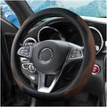 zipelo 14.5"-15" Car Steering Wheel Cover, Auto Interior Wheel Protector with Durable Soft Breathable Anti-Slip Linging Leather, Universal for Vehicles Trucks SUVs Accessories for Men Women (Coffee)