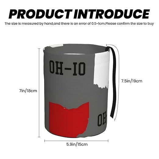 Ohio State Gray Car Trash Can Leak Proof Hanging Waterproof Garbage Can Multipurpose Trash Bin for Car SUV Front Seat Headrest Collapsible and Portable Storage Pocket