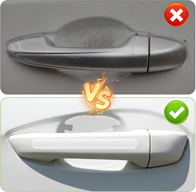 8 Pcs Waterproof and Scratch Resistant Paint Protection Pad Universal Car Door Handle Protector Car Door Handle Scratch Protector Transparent Rearview Anti-Collision Protection Pad for Most Cars
