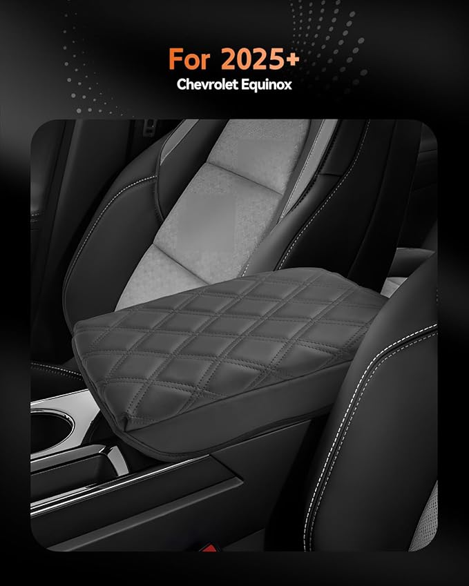 CDEFG for Chevrolet Equinox 2025 2026 Center Console Cover Armrest Box Cover for Chevy Equinox (LT, RS, Activ) Accessories Arm Rest Protector NOT for Equinox EV