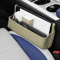 Car Seat Gap Filler Organizer, Leather Universal Gap Bag Car Storage Box for Phones, Keys, Glasses & Cards, Adjustable Front Seat Side Pocket Organizer for Cars, No Seat Belt Block (Gray)