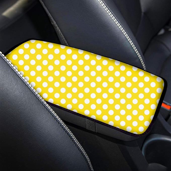 Polka Dot Universal Car Center Console Arm Rest Cushion Auto Armrest Cover Pad Protector Fit for Most Sedan SUV Truck