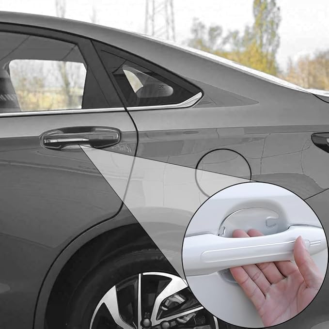 Car Door Handle Protector,12PCS Rearview Mirrors Anti-Scratches Guard Scratch Sticker, Universal Waterproof Protection Film for Most Car (Transparent)