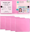 Kewucn 4 PCS Car Registration Insurance Holder, Essential Auto Card Glove Box Organizer, Vehicle Interior Accessories Perfect for Most Car, Truck, SUV (10.55''×4.8'', Pink)
