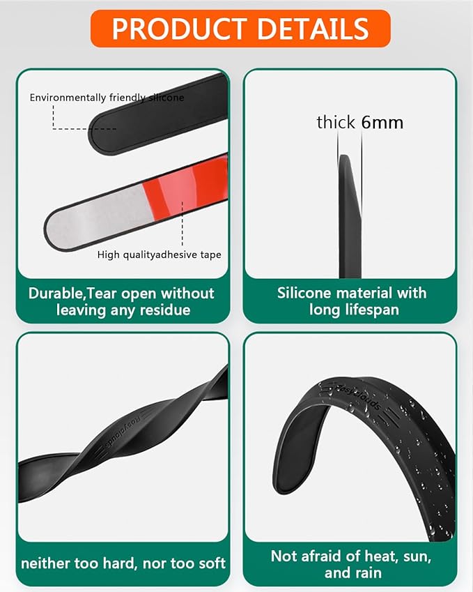muekzu Silicone Car Door Edge Guard Trim Molding Crash Scratch Protector Scratch Guard for Car,Sedans,Truck,SUV 4PCS (Black)