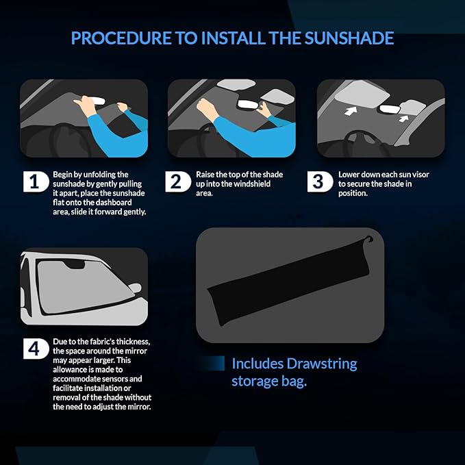 Custom Fit Car Sun Shade Windshield | Sun Visor | Car Window Shades | Fold Up Front Sunshade Visor | Compatible with Honda Passport 2019-2021 | CFS-411-S | Silver & Grey 1-pc Set