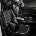 Cute Car Seat Cover for Women Include Butterfly Bow Headrest Pillow Lumbar Support Pillow and Car Front Seat Cushion and Back Cushion for Most Vehicles