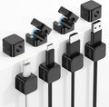 MoKo 8 Pack Magnetic Cable Clips, Desk Cord Organizer, Adhesive Cord Holder, Cable Management Wire Holder Keeper for Nightstand Desk Kitchen Office Car Wall Glass, Black