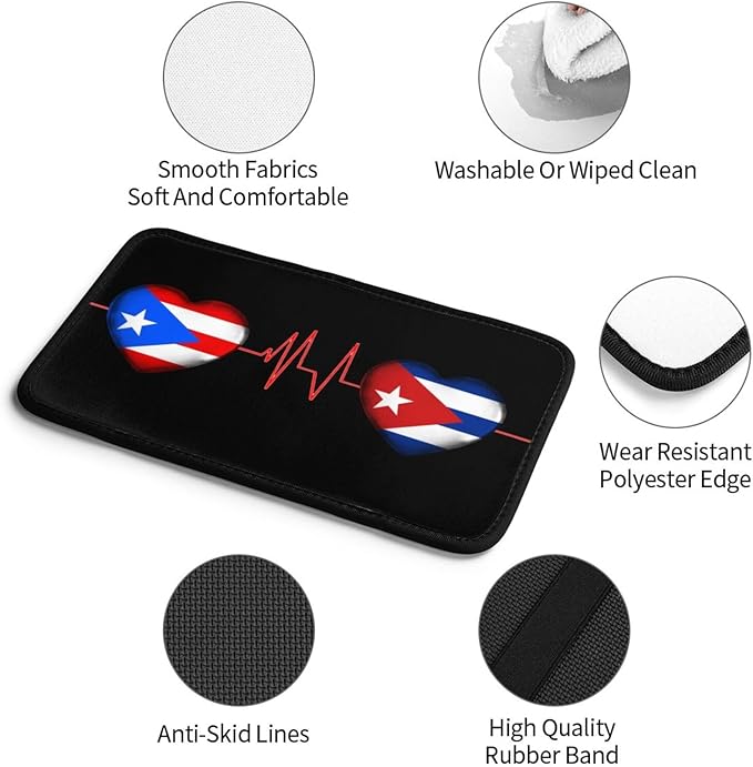 Auto Center Console Pad Puerto Rico Porto Rico Puerto Rican and Cuba Cuban Flag Be of one Mind Car Armrest Cover Armrest Seat Handrail Box Cover Cushion Universal Decoration Protector Accessories
