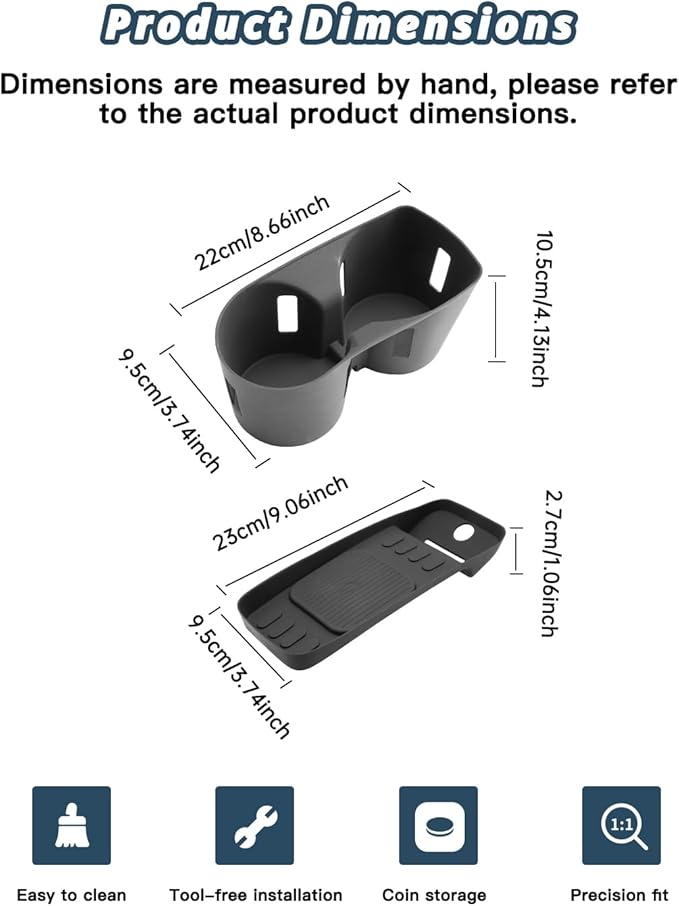 Ruiya (2Packs) 2026 Palisade Center Console Cup for Hyundai Palisade 2026 Accessories Wireless Silicone Mat & Cup Holder Inserts Compatible with 2026 Hyundai Palisade SEL/Limited/Calligraphy