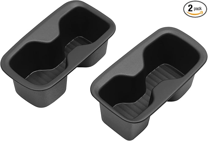 LUCKEASY 2PCS 2nd Row Door Side Cup Holder Insert for Hyundai Santa Fe 6/7 Seat 2024 2025 2026 Rear Drink Limiter Interior Accessories TPE Black