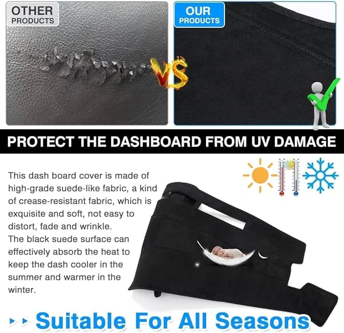 Cartist Dashboard Mats Compatible with Ford F150 F250 F350 1992 1993 1994 1995 1996 Dash Board Cover Mat Anti-Slip Carpet Sunshield Protector
