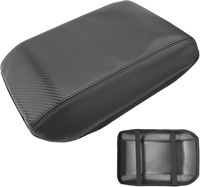 SXCY for 2024 2025 2026 Land Cruiser Armrest Cover for Toyota Land Cruiser 2025 2026 Center Console Cover 2024 2025 2026 Land Cruiser Center Console Cover (Black Carbon Fiber (Thin))