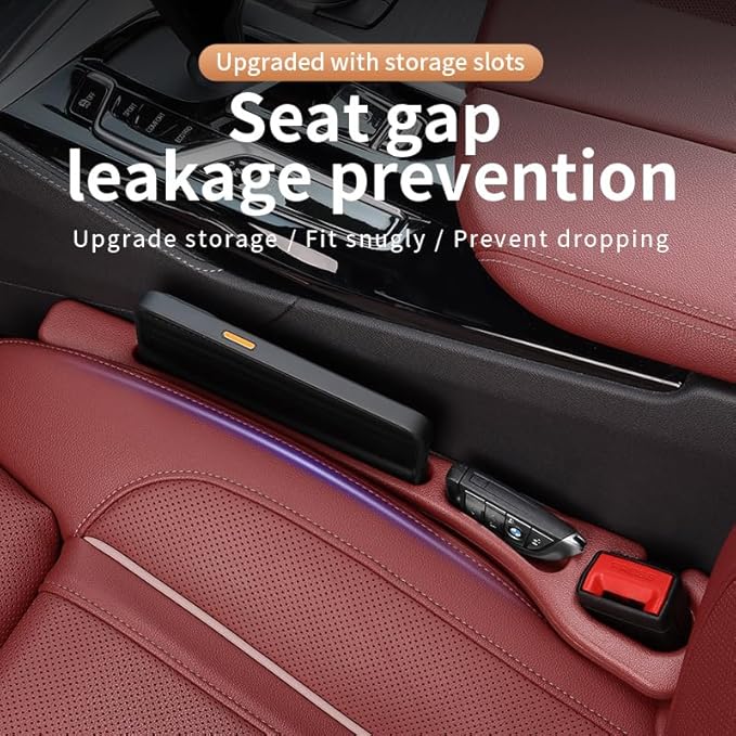 Mtverver 2PCS Car Seat Gap Filler Organizer with Phone Holder,[Upgrade Version] Car Seat Gap Organizer for Prevent Falling,Essential Car Accessories Car Side Seat Gap Filler (Claret)