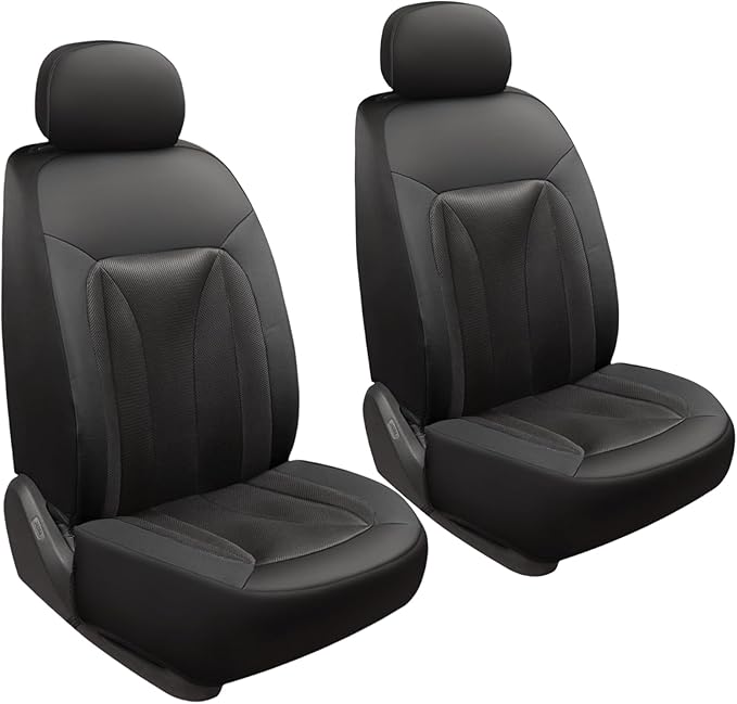 GIANT PANDA Fit Kia Sportage Forte Telluride Sorento Seltos Soul K5 NIRO Carnival Front Car Seat Cover, 3D Air Mesh Breathable Seat Protector (Black 2-Pack)