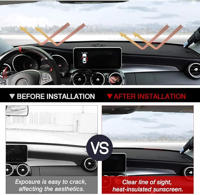 Cartist Suede Dash Mat for Mercedes Benz GLC 2016-2021 2022 Dash Cover Nonslip Dashboard Mat Protector Sunshade No Glare