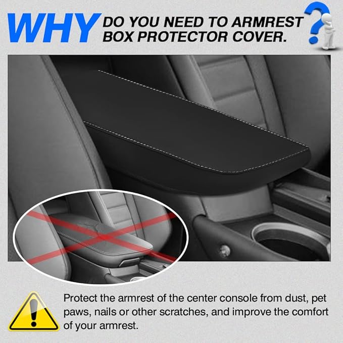 Autorder Center Console Cover for 2015-2020 2021 Lexus NX NX300h/NX300/NX200t Accessories Armrest Cover Anti-Scratch Middle Console Pad Leather Armrest Protector