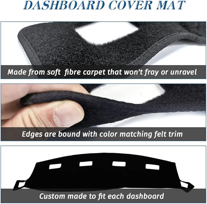 KEDAKEJI Black Dashboard Cover Dash Cover Mat Compatible with 2002-2005 Dodge Ram 1500,2003-2005 2500/3500(Ram 02-05)