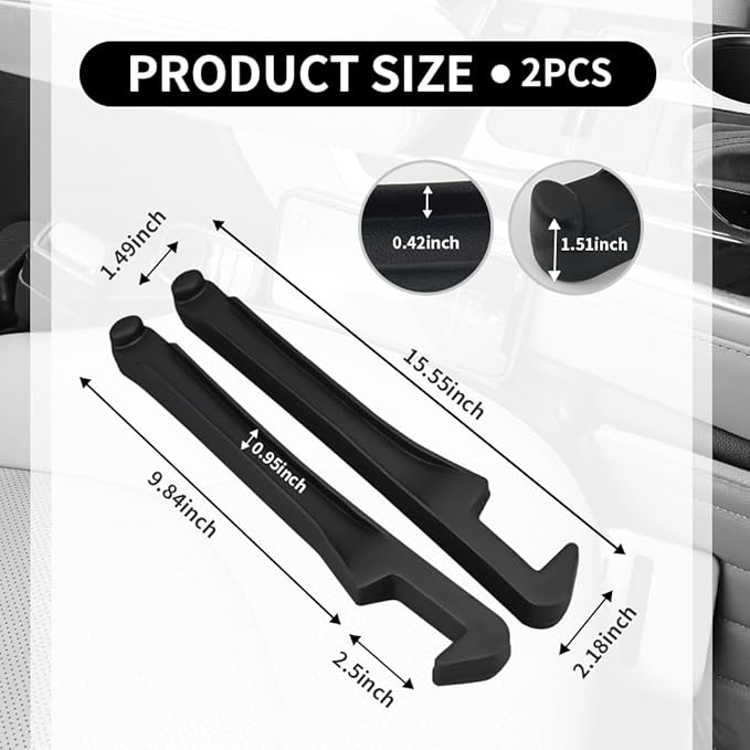 Turcee 2PCS Car Seat Gap Filler Organizer with Storage Slot & Hook,Car Seat Gap Filler Strip for Filling Gaps,Universal & Double-Sided Use Cars Seats Gaps Plug Cars Interior Accessories