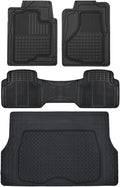 Motor Trend Premium All Weather Rubber Floor Mats for Cars SUV Trucks, Heavy Duty Universal Fit Trim to Fit Protection Floors Liners Full Set (2 Front Mats, 1 Rear Floor Mat, 1 Trunk Cargo Liner) s