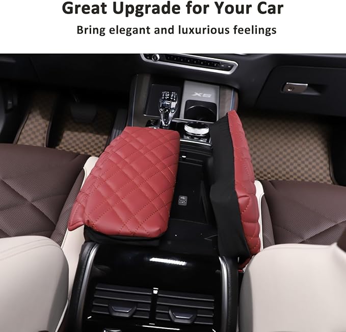 Car Center Console Pad for BMW X5 G05 X6 G06 X7 G07 2019-2023 Car Armrest Cover Leather Cushion Waterproof Car Armrest Seat Box Protector Accessories (Style C)