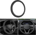 Car Steering Wheel Cover, Anti-Slip Breathable Leather Automotive Steering Wheel Protector, Soft Comfortable Vehicle Interior Protective Accessories, Universal for RV, SUV, Truck (Black)
