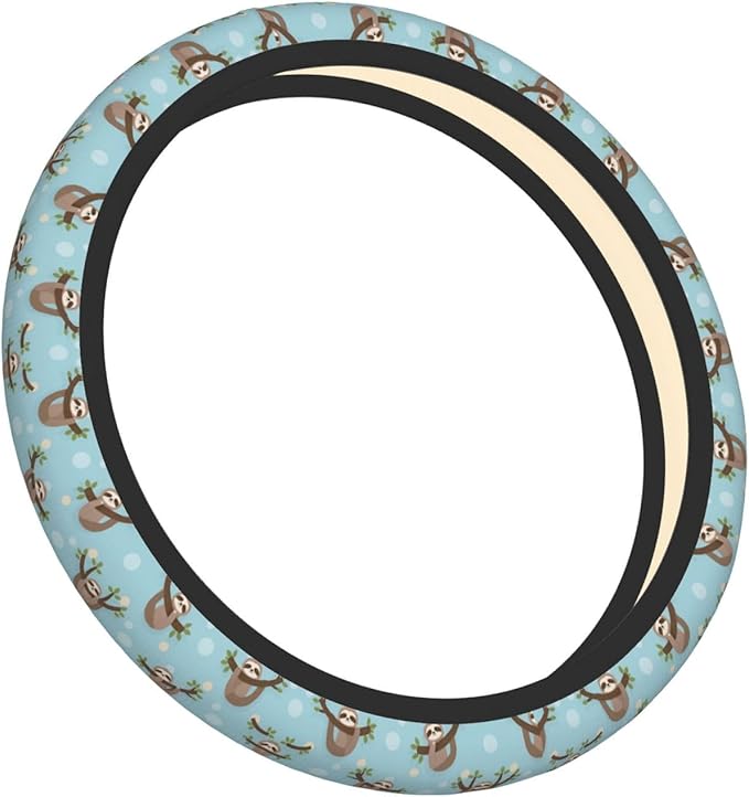 Blue Sloth Universal Fit Steering Wheel Cover for Car, Truck, and SUV, Durable Steering Wheel Protection