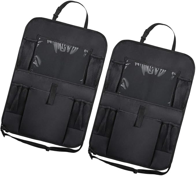 GLEAVI 2pcs Car Seat Hanging Pouch Car Backseat Storage Bag Oxford Cloth Easy Install Clean Seat Helper