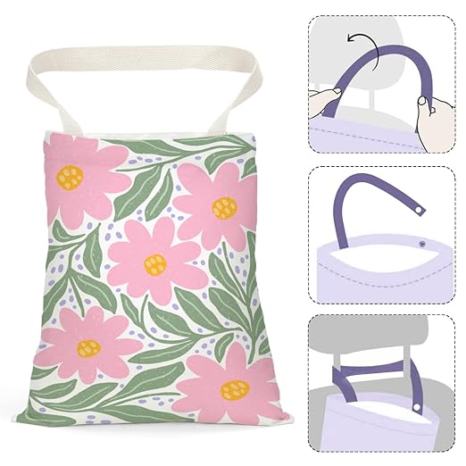 Pykfrhh Retro Floral Car Trash Can, Car Trash Bag Hanging, Waterproof Cars Back Seat Hanging Organizer and Storage Trash Bags for Vehicle Travelling Camping