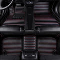Custom Waterproof Leather Car Floor Mats Fit for Most Car SUV Truck & Sportscar All Weather Protection Vehicles (Black red Stripe)