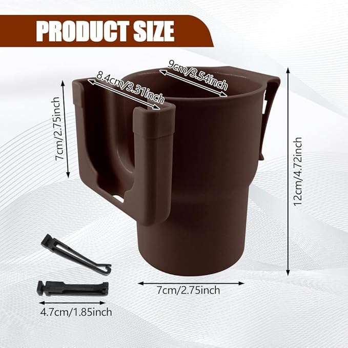 Car Cup Holder Expander, Cup Holder for Car, 2-in-1 Mobile Phone Drink Adapter, Auto Interior Accessories Multifunction Auto Seat Back and Armrest Box Storage Device for Most Vehicles (Brown)