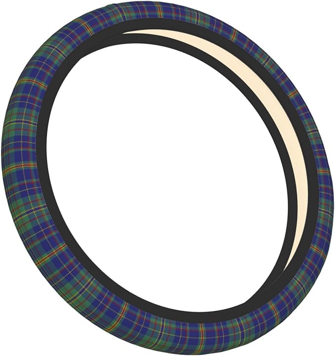 Thickened Elastic Steering Wheel Cover, Platt Tartan Ultra, Soft, Breathable, Fit for Cars, SUVs, Trucks, Stylish Comfortable Grip