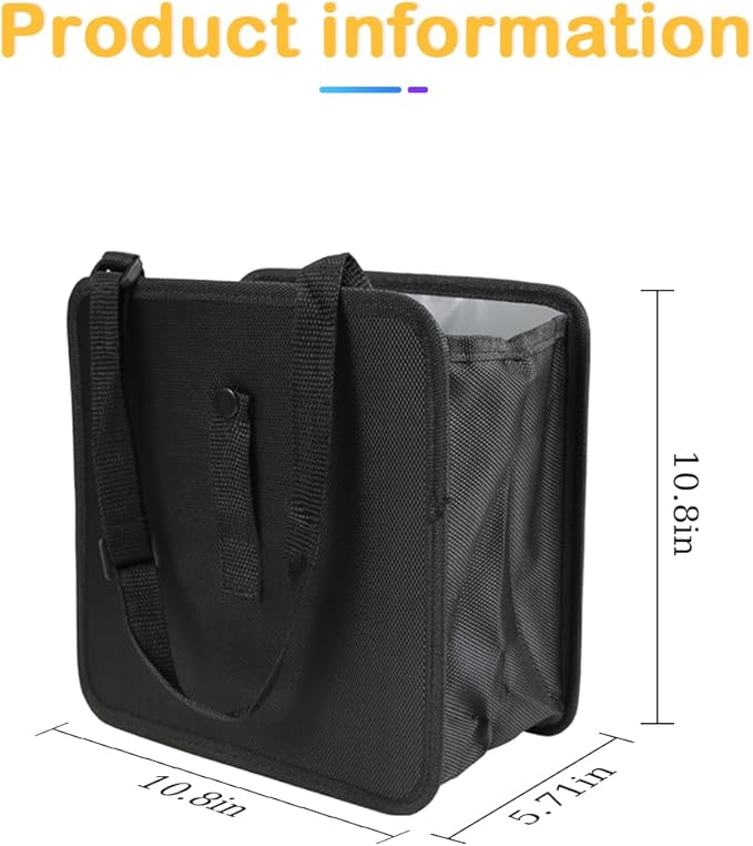 Foldable Car Trash Bin, Oxford Cloth Hanging Garbage Bag Organizer, 1.85 Gallon Capacity, Leak-Proof Waterproof Auto Storage Container, Interior Accessories