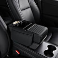 Car Center Console Cushion Pad for Nissan Murano II (Z51) 2008 2009 2010 2011 2012 2013 2014, Anti-Scratch Armrest Middle Console Cover with Cup Holde 2 Storage Bags Accessories,A