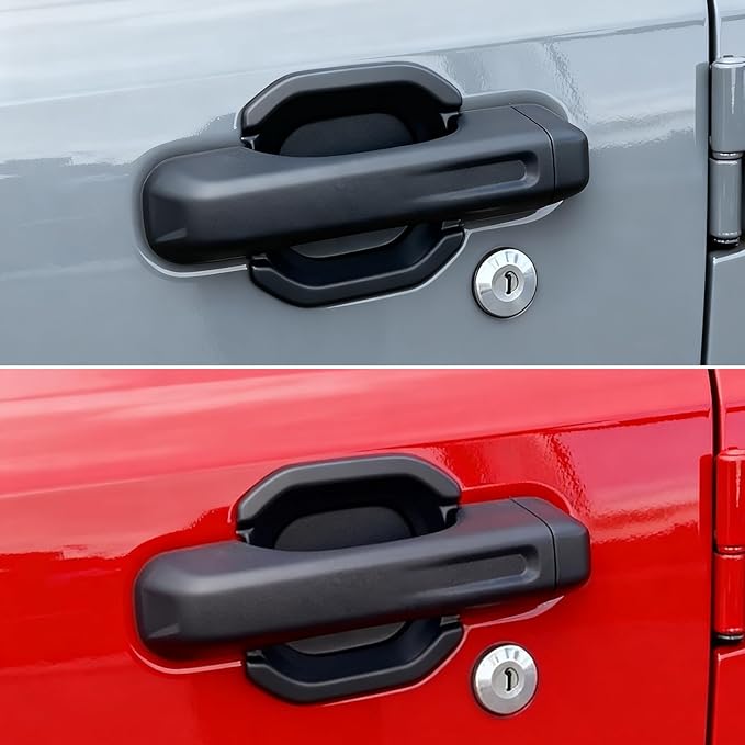 Door Bowl Scratch Protector for Jeep Wrangler JL JLU 2018-2024 4 Doors Exterior Door Handle Bowl Cover Protection Trim Accessories Matte Black