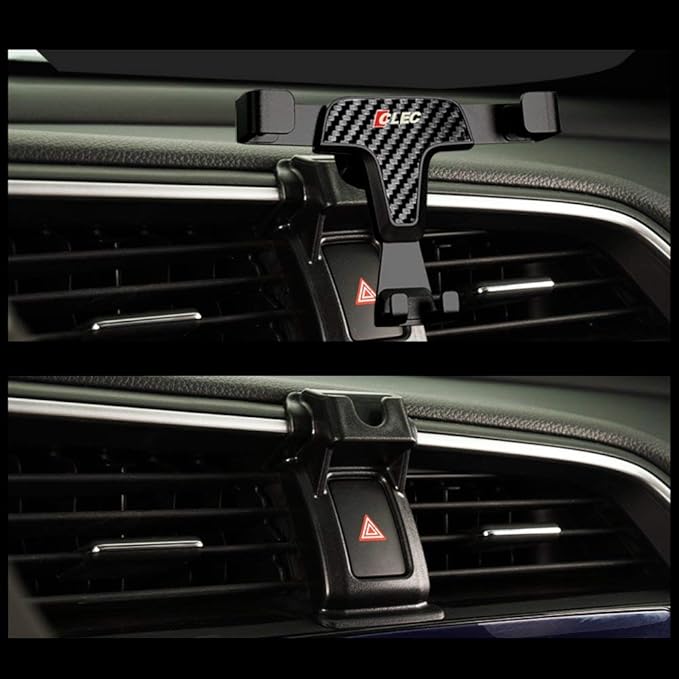 BEERTE Car Mount for Honda Civic 2016-2021 Adjustable Air Vent Gravity Phone Holder,Car Dashboard Cell Phone Mount,Carbon Fiber Pattern Phone Mount fit for All Smartphone