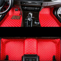 Custom Waterproof Leather Car Floor Mats Fit for Most Car SUV Truck & Sportscar All Weather Protection Vehicles (Red Beige)