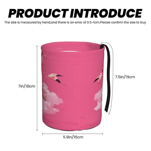 Aueimtia Pink Flamingo Car Trash Can – Collapsible & Waterproof Hanging Trash Bag, Pop-Up Garbage Bin for Cars, Trucks, Minivans, and Camping – Easy to Install & Clean