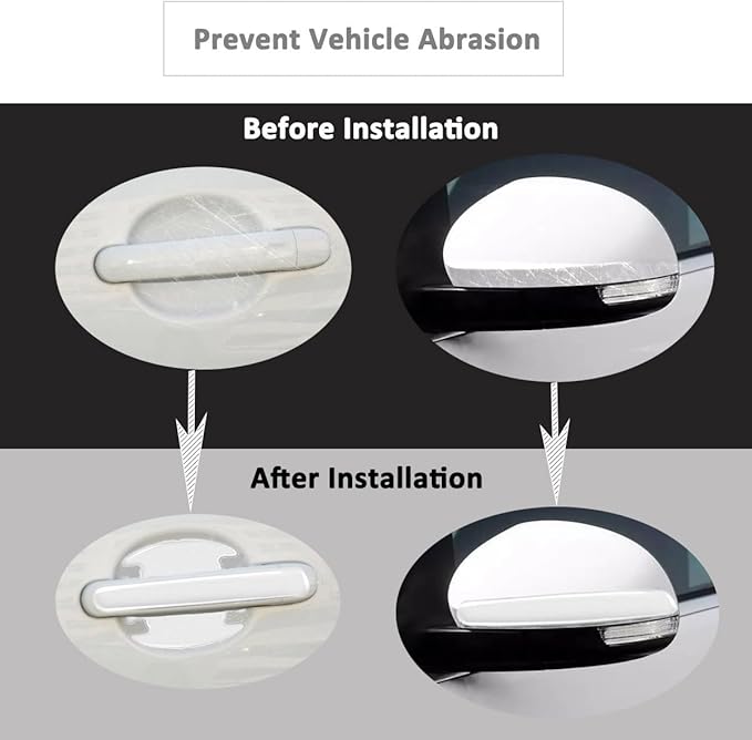 14 PCS Car Door Handle Scratch Protector,Universal Waterproof Anti-Scratches Car Door Cup Protector Transparent 14