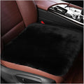 Sheepskin Car Seat Cushion, Comfortable Soft Fur Wool Auto Front Seat Cover, Vehicle Seat Protector Pad for Warm Winter Office Chair, Universal Decor Car Accessories (Black)