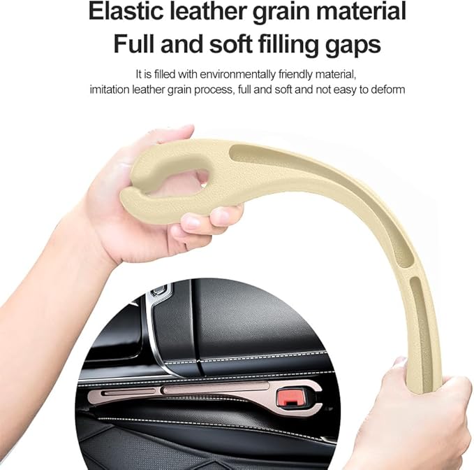 2PCS Car Seat Gap Filler with Phone Holder,[New Upgrade] Car Side Seat Gap Filler for Avoiding Things Falling,Universal Car Seat Organizer Car Interior Accessories (Beige)